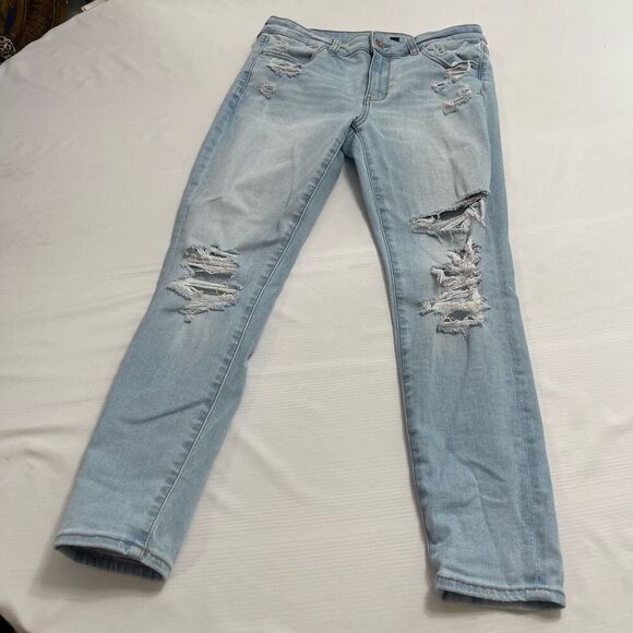 American Eagle Next Level Stretch Jegging Skinny Denim Jeans Size 8 Short - Picture 1 of 11